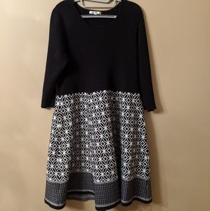 NWOT- Black and White Sweater Dress